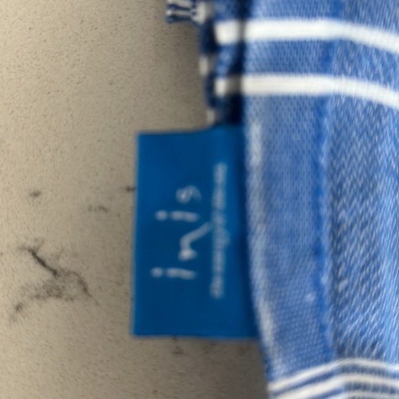 Inis blue with shite striped Turkish towel - Picture 3 of 3